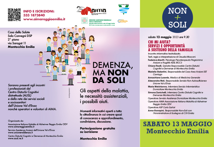 incontro AIMA 13 maggio Non più soli Reggio Emilia